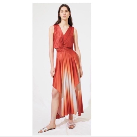 MAJE Resia Cutout Ombre Satin Slip Dress Maxi Dress NEW NWT Size Small; 36 - Picture 2 of 9